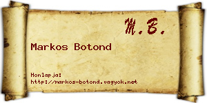 Markos Botond névjegykártya